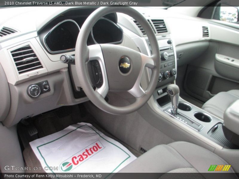 Dark Blue Metallic / Dark Gray/Light Gray 2010 Chevrolet Traverse LS AWD
