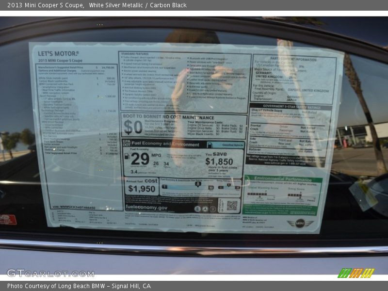 White Silver Metallic / Carbon Black 2013 Mini Cooper S Coupe