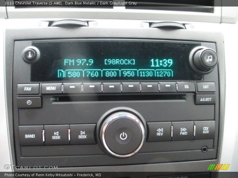 Dark Blue Metallic / Dark Gray/Light Gray 2010 Chevrolet Traverse LS AWD