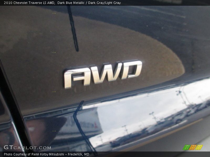 Dark Blue Metallic / Dark Gray/Light Gray 2010 Chevrolet Traverse LS AWD