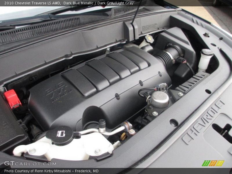 Dark Blue Metallic / Dark Gray/Light Gray 2010 Chevrolet Traverse LS AWD