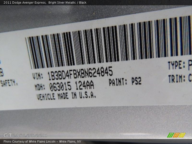 Bright Silver Metallic / Black 2011 Dodge Avenger Express