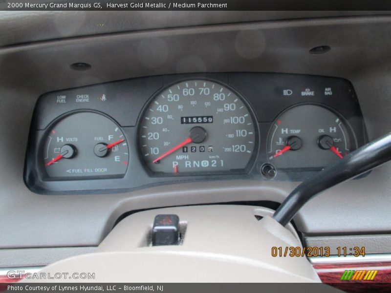Harvest Gold Metallic / Medium Parchment 2000 Mercury Grand Marquis GS