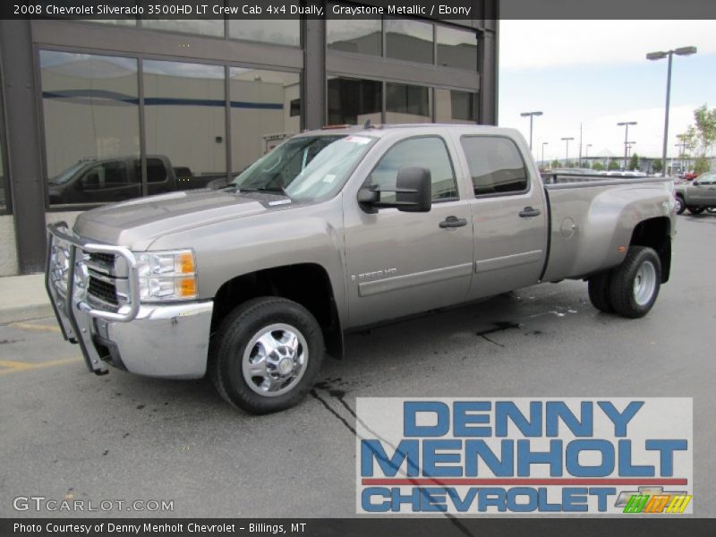 Graystone Metallic / Ebony 2008 Chevrolet Silverado 3500HD LT Crew Cab 4x4 Dually