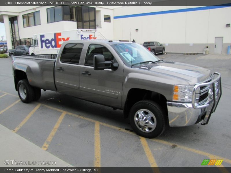 Graystone Metallic / Ebony 2008 Chevrolet Silverado 3500HD LT Crew Cab 4x4 Dually