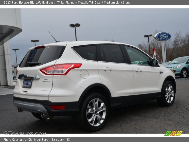 White Platinum Metallic Tri-Coat / Medium Light Stone 2013 Ford Escape SEL 1.6L EcoBoost