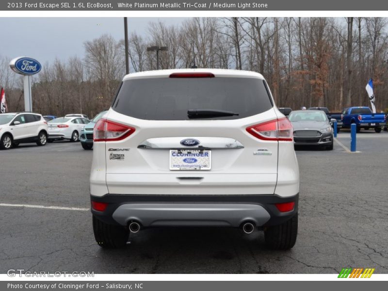 White Platinum Metallic Tri-Coat / Medium Light Stone 2013 Ford Escape SEL 1.6L EcoBoost