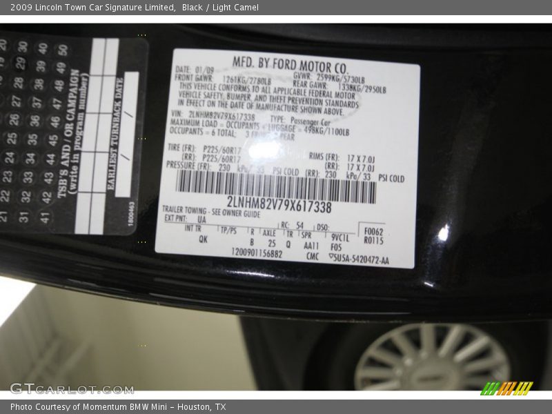 2009 Town Car Signature Limited Black Color Code UA