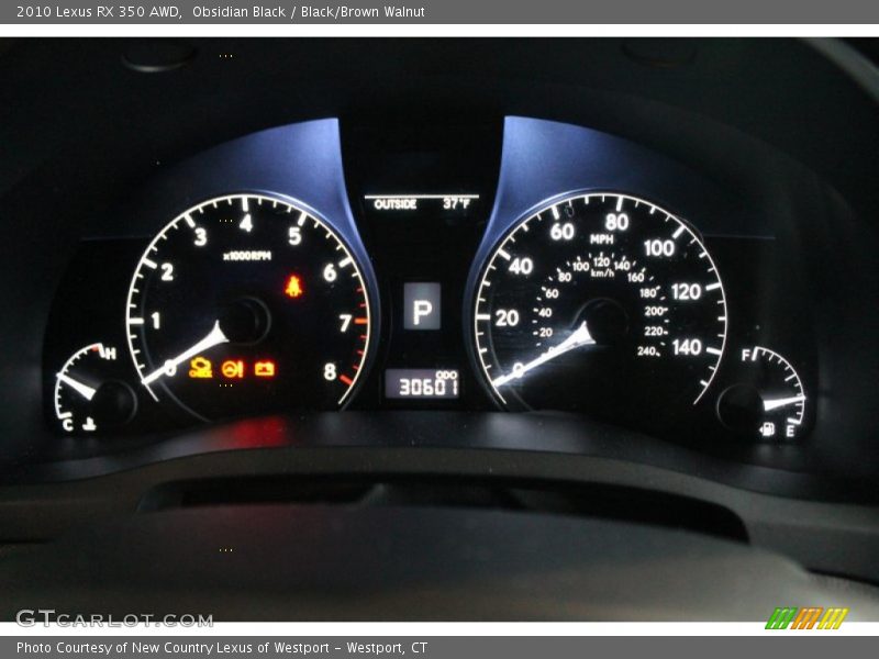 Obsidian Black / Black/Brown Walnut 2010 Lexus RX 350 AWD