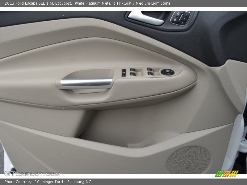 White Platinum Metallic Tri-Coat / Medium Light Stone 2013 Ford Escape SEL 1.6L EcoBoost