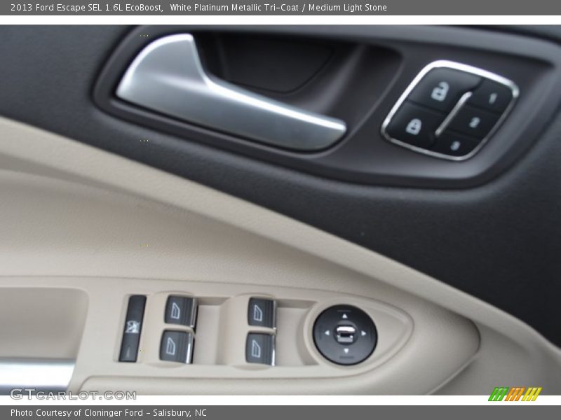 White Platinum Metallic Tri-Coat / Medium Light Stone 2013 Ford Escape SEL 1.6L EcoBoost