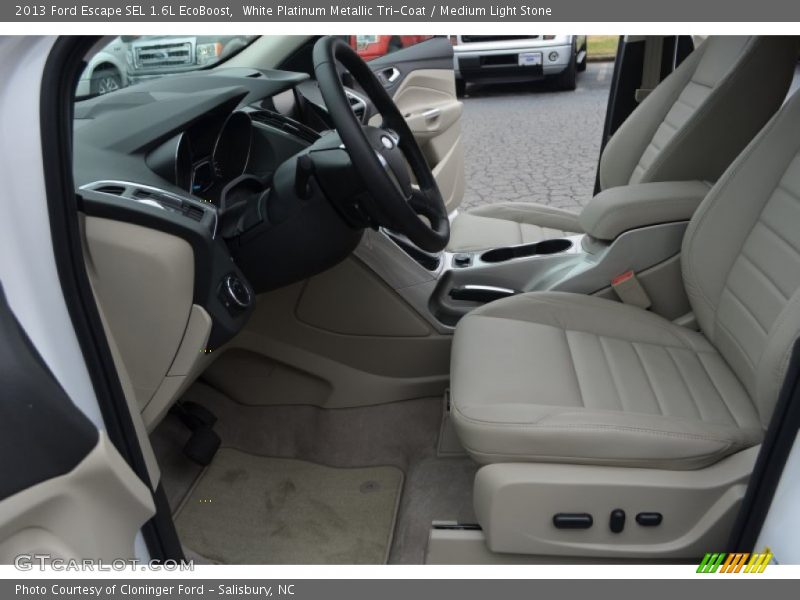 White Platinum Metallic Tri-Coat / Medium Light Stone 2013 Ford Escape SEL 1.6L EcoBoost