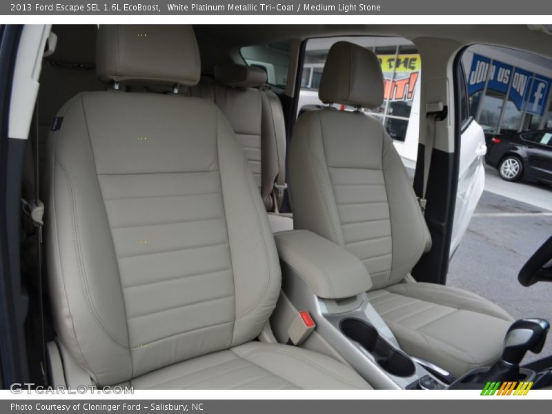 White Platinum Metallic Tri-Coat / Medium Light Stone 2013 Ford Escape SEL 1.6L EcoBoost