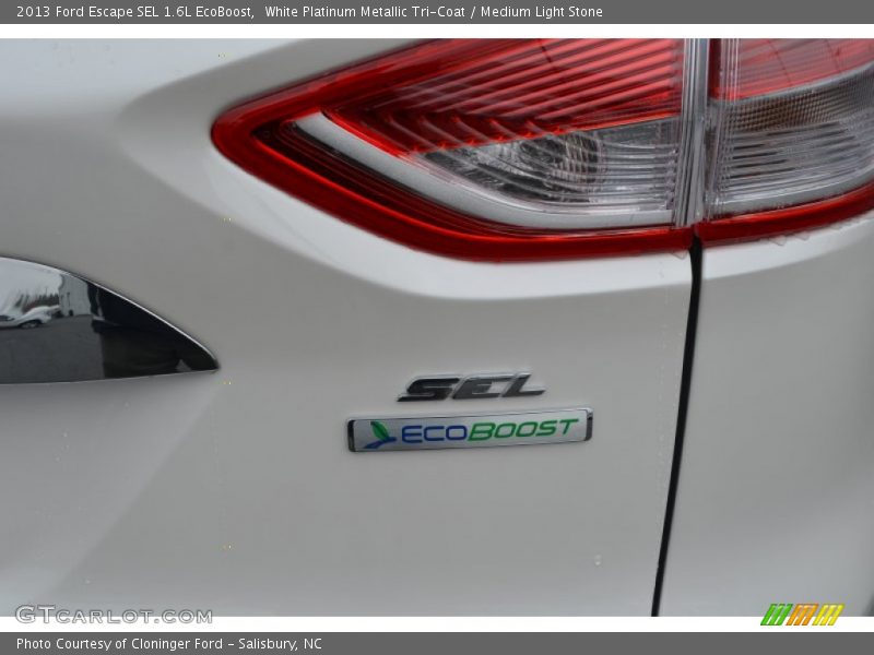 White Platinum Metallic Tri-Coat / Medium Light Stone 2013 Ford Escape SEL 1.6L EcoBoost