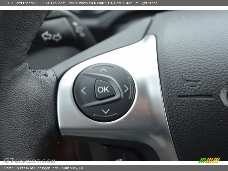 White Platinum Metallic Tri-Coat / Medium Light Stone 2013 Ford Escape SEL 1.6L EcoBoost
