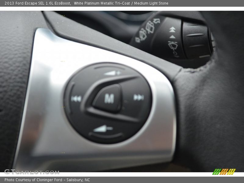 White Platinum Metallic Tri-Coat / Medium Light Stone 2013 Ford Escape SEL 1.6L EcoBoost