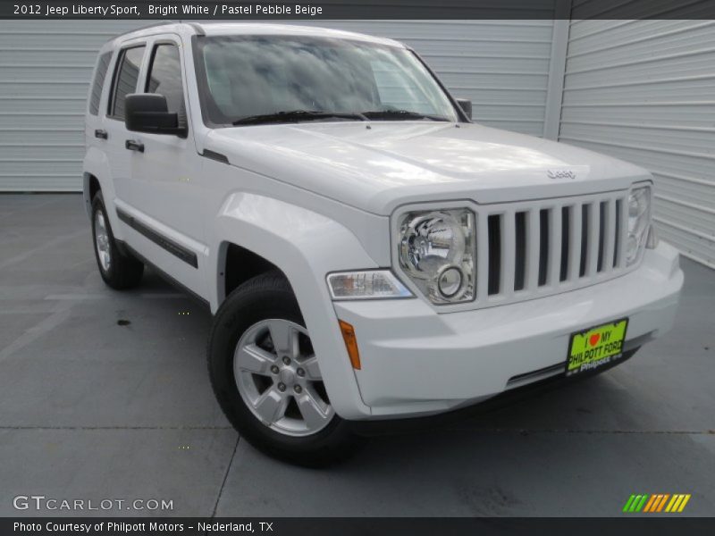 Bright White / Pastel Pebble Beige 2012 Jeep Liberty Sport