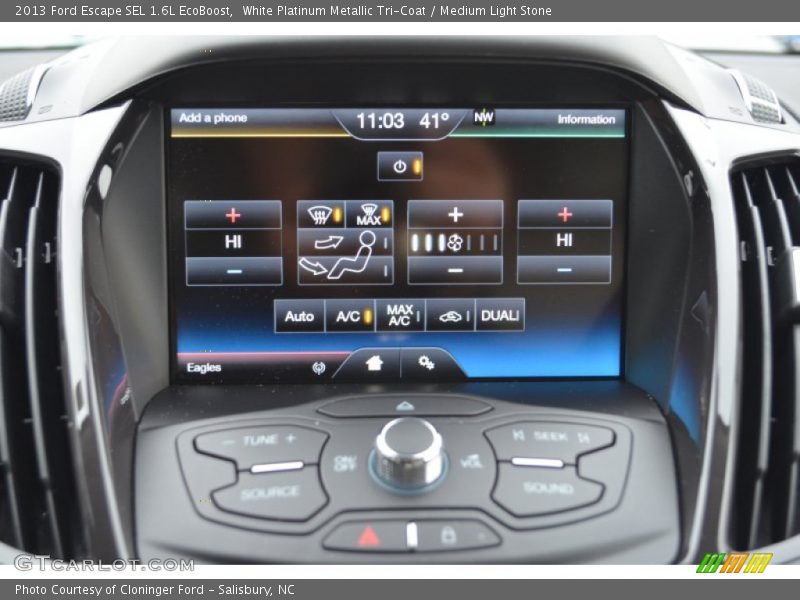 White Platinum Metallic Tri-Coat / Medium Light Stone 2013 Ford Escape SEL 1.6L EcoBoost
