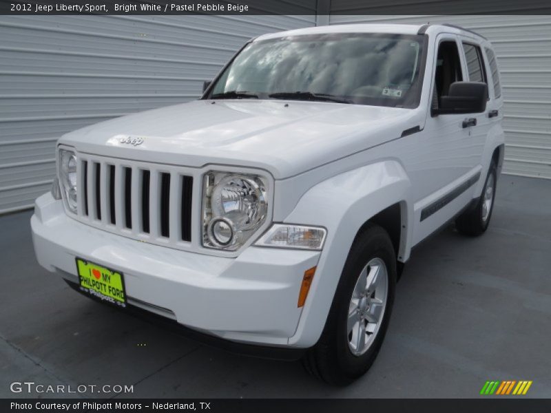 Bright White / Pastel Pebble Beige 2012 Jeep Liberty Sport