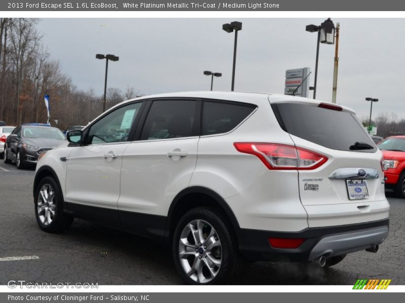 White Platinum Metallic Tri-Coat / Medium Light Stone 2013 Ford Escape SEL 1.6L EcoBoost