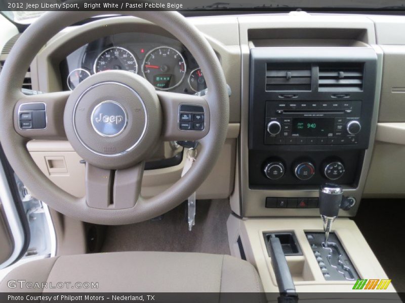 Bright White / Pastel Pebble Beige 2012 Jeep Liberty Sport