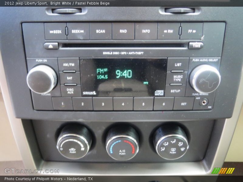 Bright White / Pastel Pebble Beige 2012 Jeep Liberty Sport