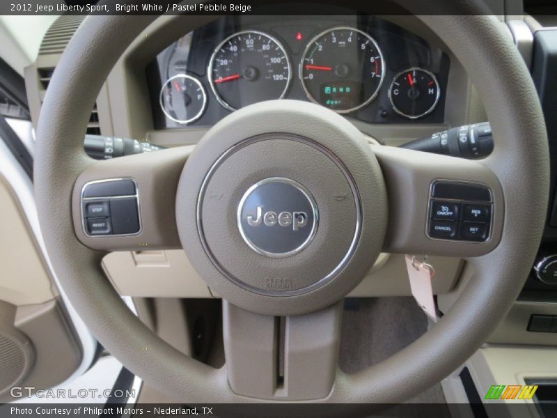 Bright White / Pastel Pebble Beige 2012 Jeep Liberty Sport