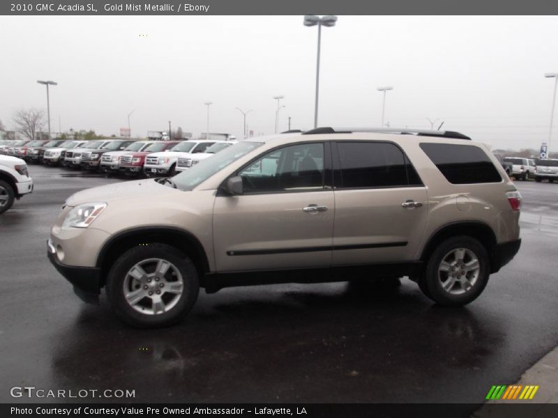 Gold Mist Metallic / Ebony 2010 GMC Acadia SL