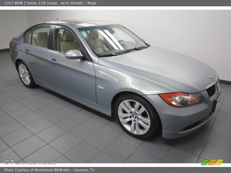 Arctic Metallic / Beige 2007 BMW 3 Series 328i Sedan