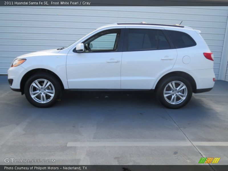 Frost White Pearl / Gray 2011 Hyundai Santa Fe SE