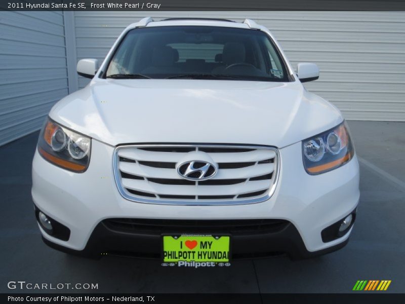 Frost White Pearl / Gray 2011 Hyundai Santa Fe SE