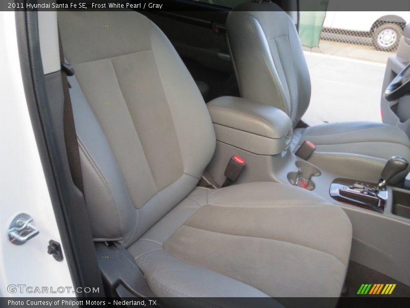 Frost White Pearl / Gray 2011 Hyundai Santa Fe SE