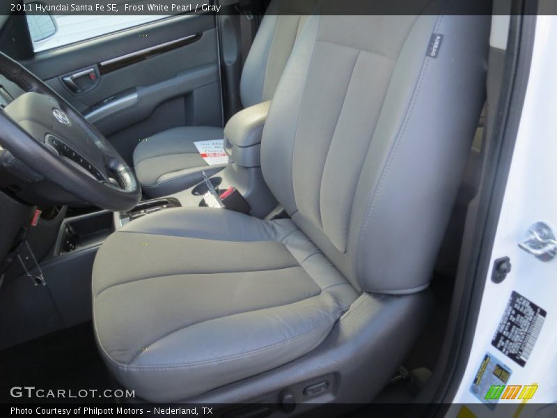 Frost White Pearl / Gray 2011 Hyundai Santa Fe SE