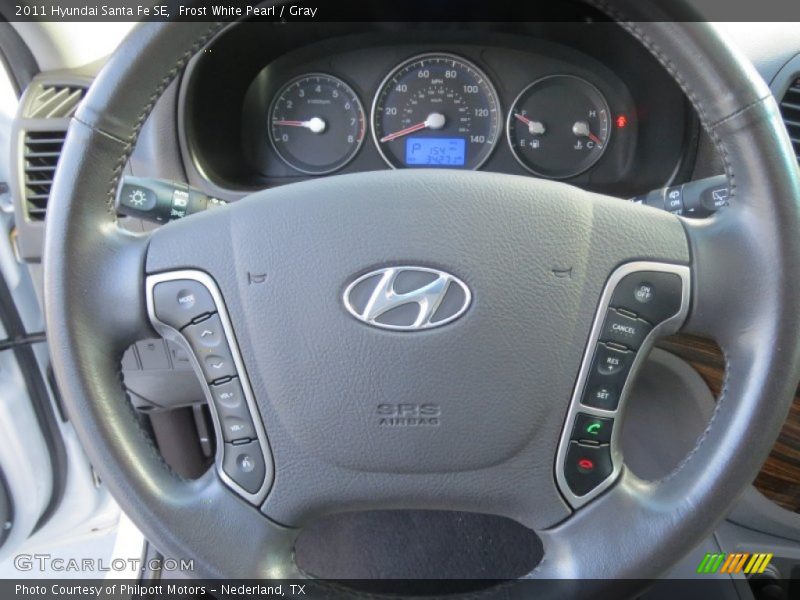 Frost White Pearl / Gray 2011 Hyundai Santa Fe SE