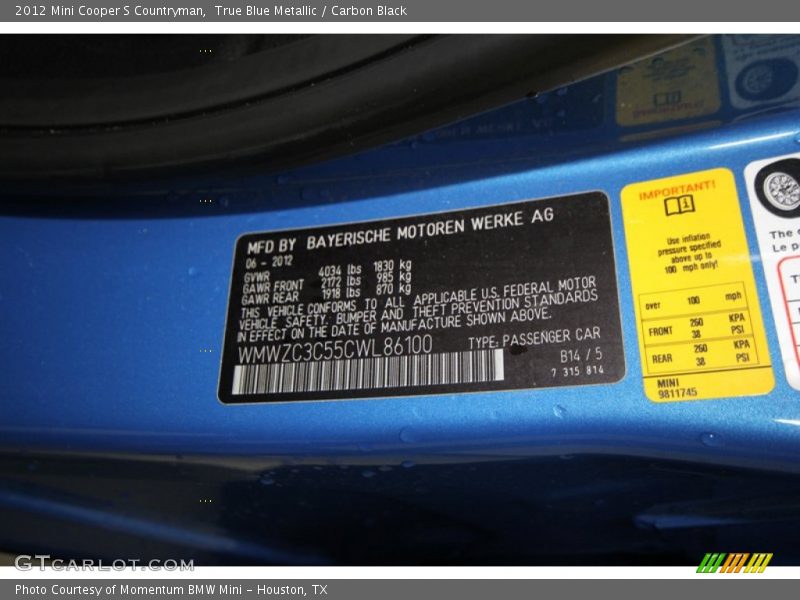 B14 - 2012 Mini Cooper S Countryman