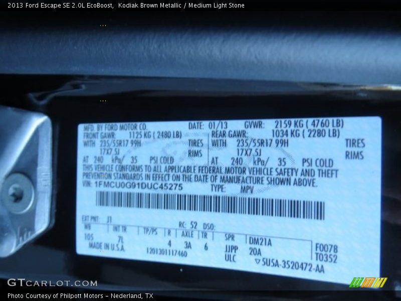 Kodiak Brown Metallic / Medium Light Stone 2013 Ford Escape SE 2.0L EcoBoost