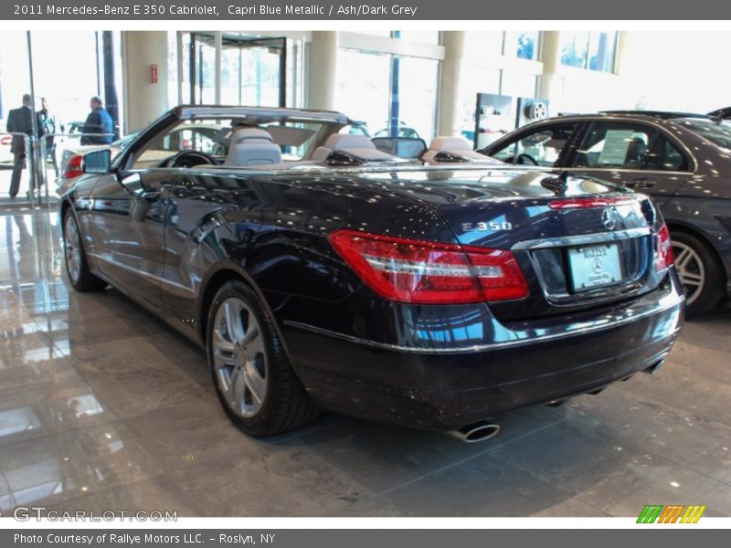 Capri Blue Metallic / Ash/Dark Grey 2011 Mercedes-Benz E 350 Cabriolet
