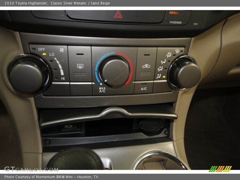 Controls of 2010 Highlander 