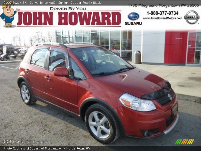 Sunlight Copper Pearl / Black 2007 Suzuki SX4 Convenience AWD