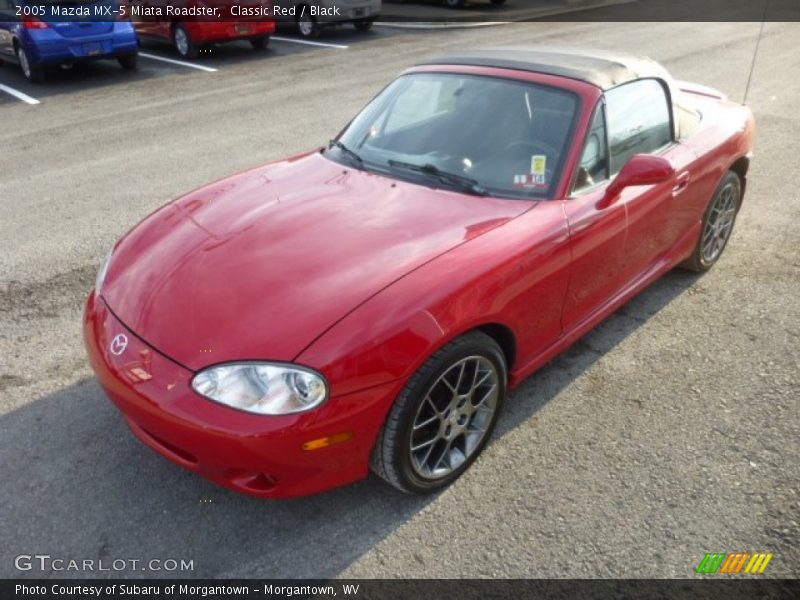 Classic Red / Black 2005 Mazda MX-5 Miata Roadster