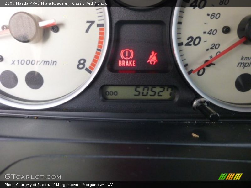 Classic Red / Black 2005 Mazda MX-5 Miata Roadster