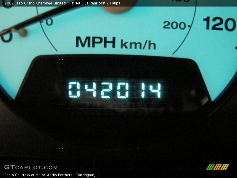 Patriot Blue Pearlcoat / Taupe 2002 Jeep Grand Cherokee Limited