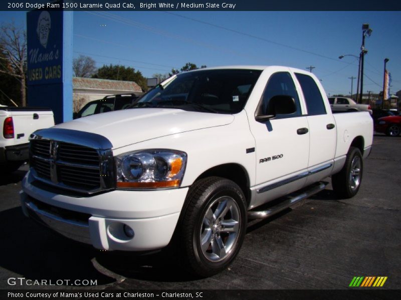 Bright White / Medium Slate Gray 2006 Dodge Ram 1500 Laramie Quad Cab