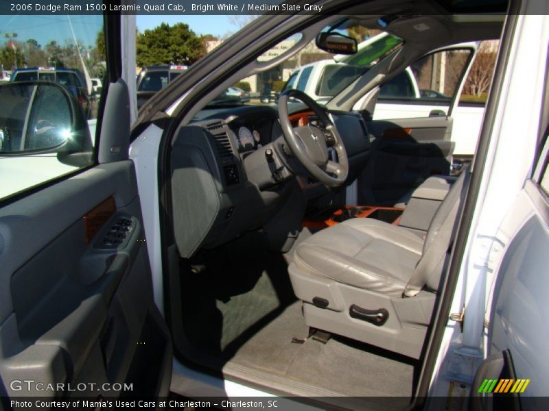 Bright White / Medium Slate Gray 2006 Dodge Ram 1500 Laramie Quad Cab