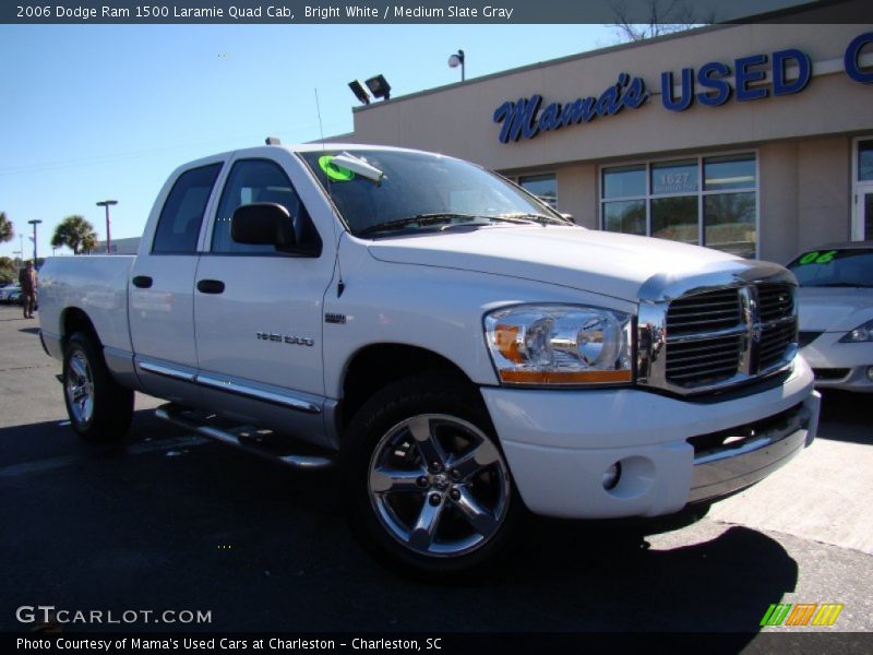 Bright White / Medium Slate Gray 2006 Dodge Ram 1500 Laramie Quad Cab