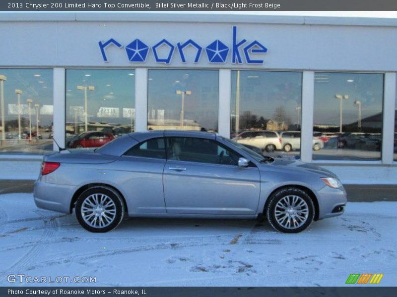 Billet Silver Metallic / Black/Light Frost Beige 2013 Chrysler 200 Limited Hard Top Convertible