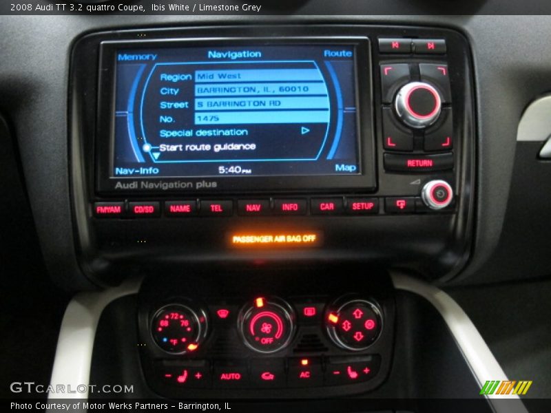 Controls of 2008 TT 3.2 quattro Coupe