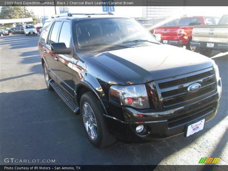 Black / Charcoal Black Leather/Caramel Brown 2009 Ford Expedition Limited