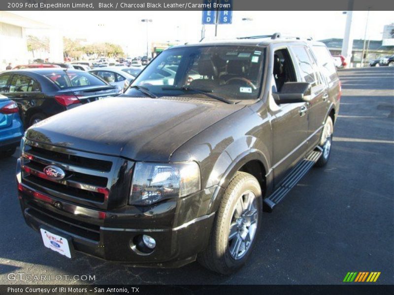 Black / Charcoal Black Leather/Caramel Brown 2009 Ford Expedition Limited