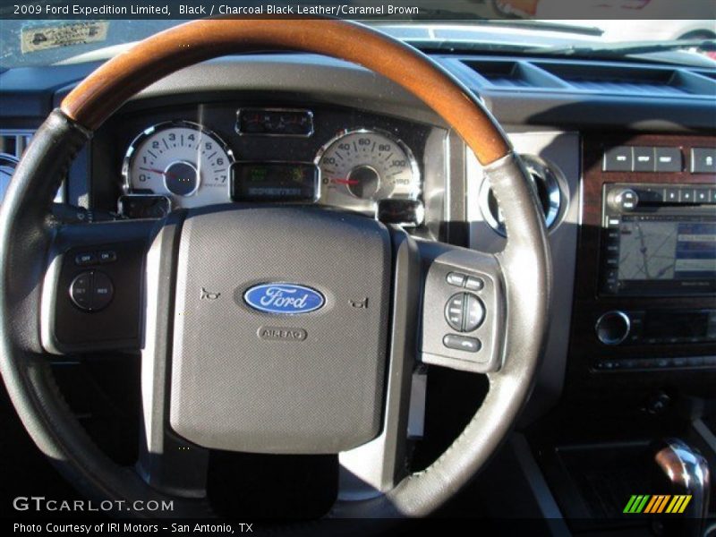 Black / Charcoal Black Leather/Caramel Brown 2009 Ford Expedition Limited